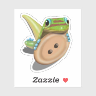 Niedlich als Button - GECKO ohne Text Aufkleber
