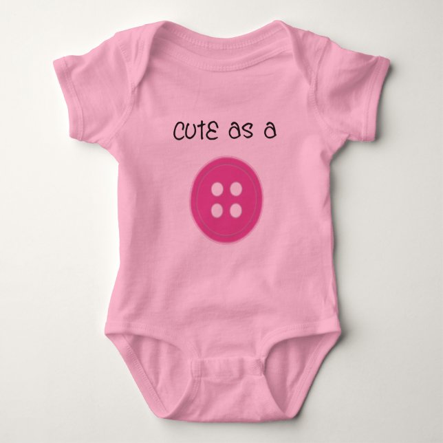 Niedlich als Button - Girl Baby Strampler (Vorderseite)