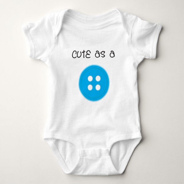 Niedlich als Button - Junge Baby Strampler (Vorderseite)