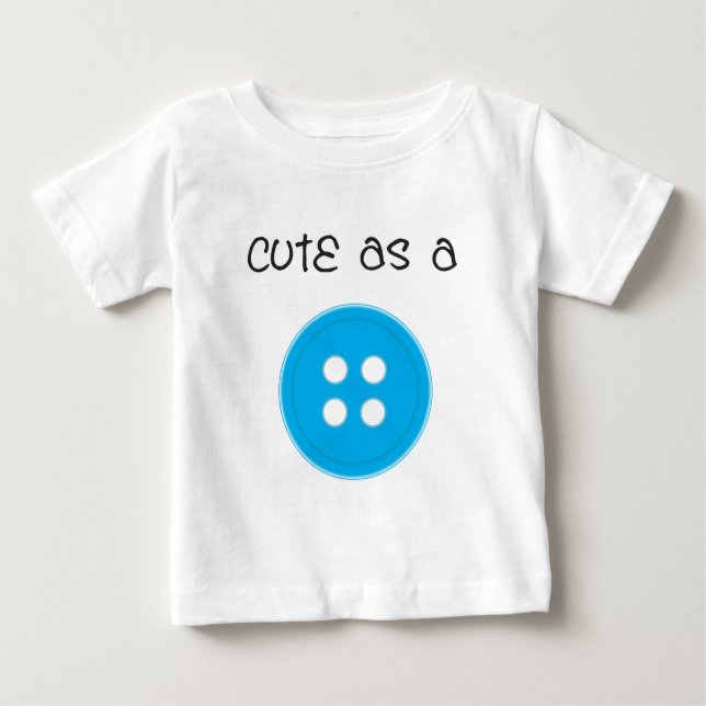 Niedlich als Button - Junge Baby T-shirt (Vorderseite)