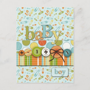 Niedlich als Button-Postkarte Ankündigungspostkarte