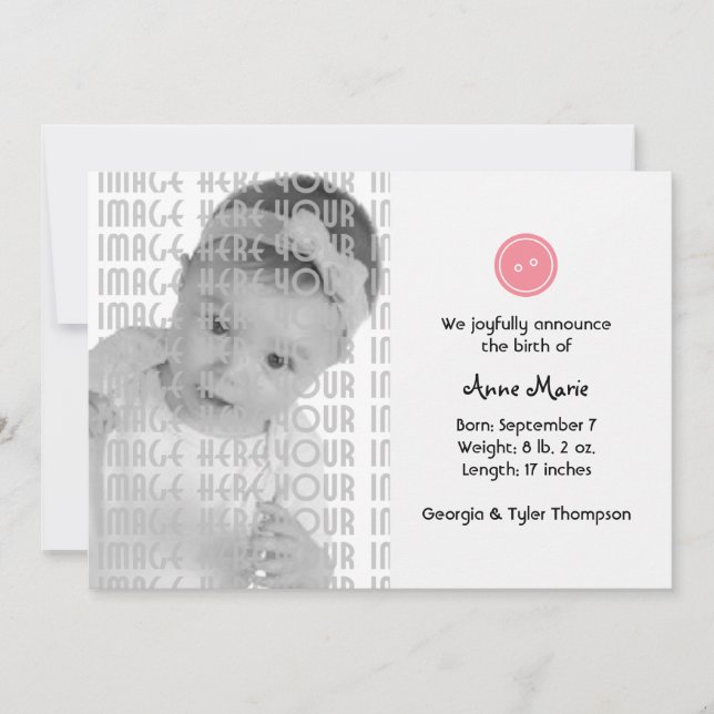 Niedlich als Button (rosa) Ankündigung (Vorderseite)