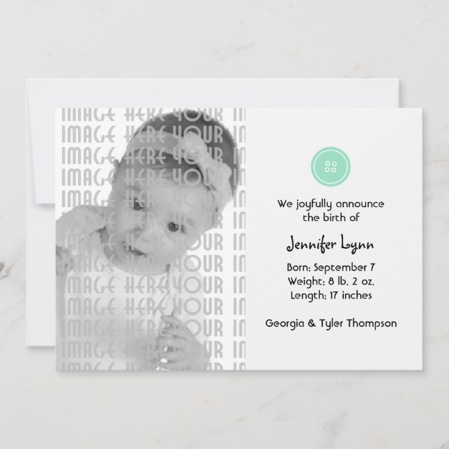 Niedlich als Button (Türkis) Ankündigung (Vorderseite)