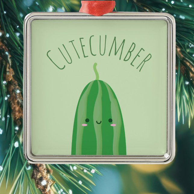 Niedlich als Cucumber Funny Kawaii Cutecumber Name Ornament Aus Metall (Von Creator hochgeladen)