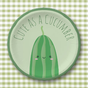 Niedlich als Gurke Funny Cutecumber Pappteller