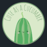 Niedlich als Gurke Funny Cutecumber Runder Aufkleber<br><div class="desc">Du bist niedlich als Gurke!</div>