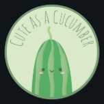 Niedlich als Gurke Funny Cutecumber Runder Aufkleber<br><div class="desc">Du bist niedlich als Gurke!</div>