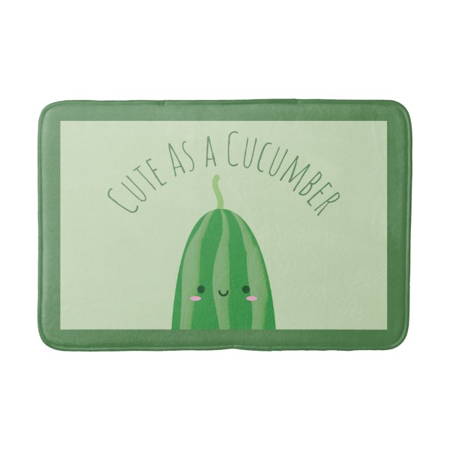Niedlich als Gurke Funny Kawaii Cutecumber Badematte (Vorderseite)