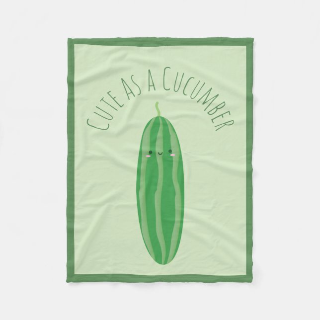Niedlich als Gurke Funny Kawaii Cutecumber Fleecedecke (Vorderseite)