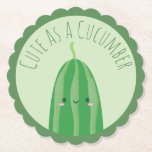 Niedlich als Gurke Funny Kawaii Cutecumber Untersetzer<br><div class="desc">Du bist niedlich als Gurke!</div>
