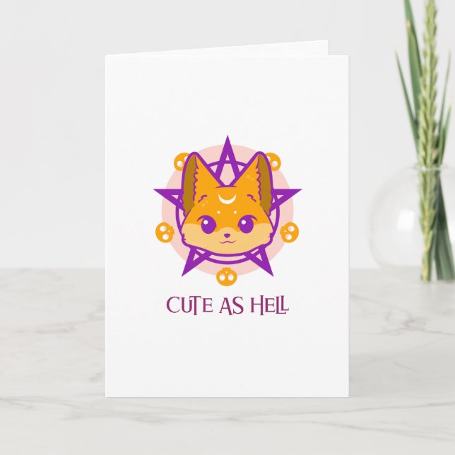 Niedlich als Hell Fox Karte (Vorderseite)