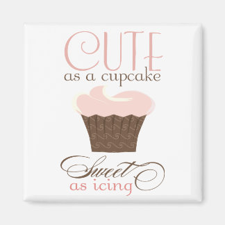 Niedlich als Kuchen! Rosa und Braun Magnet