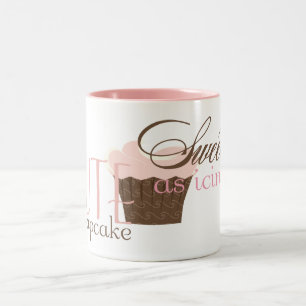 Niedlich als Kuchen! Rosa und Braun Zweifarbige Tasse