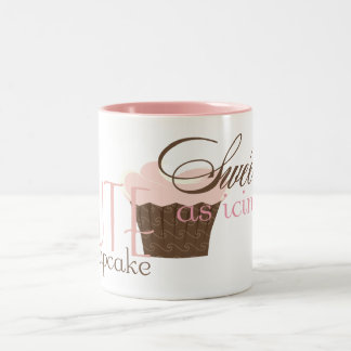 Niedlich als Kuchen! Rosa und Braun Zweifarbige Tasse
