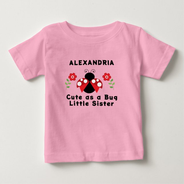 Niedlich als Lady Bug Little Sister T - Shirt (Vorderseite)