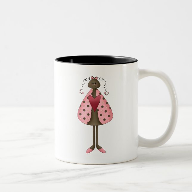 Niedlich als Wanze · Marienkäfer-Puppe Zweifarbige Tasse (Rechts)