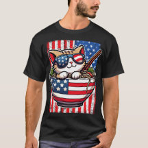 Niedlich America Cat Eating Ramen