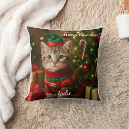 Niedlich American Shorthair Cat Weihnachten Person Kissen