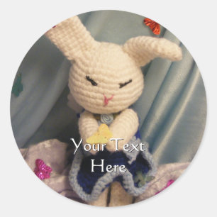 Niedlich Amigurumi Bunny Rabbit Runder Aufkleber