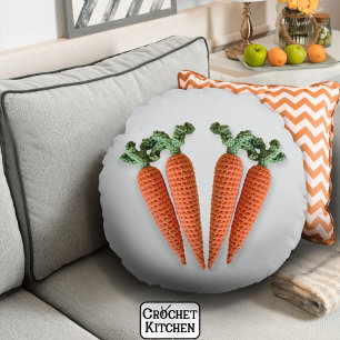 Niedlich Amigurumi Minimalistisch Crochet Carrots Rundes Kissen