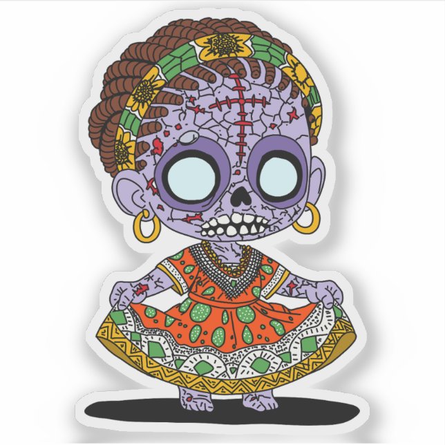 Niedlich Angolan Zombie Aufkleber (Vorderseite)