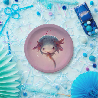 Niedlich Anime Axolotl Pappteller