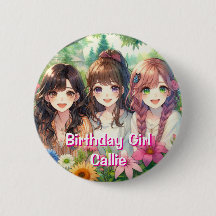 Niedlich Anime Birthday Girl Personalisiert
