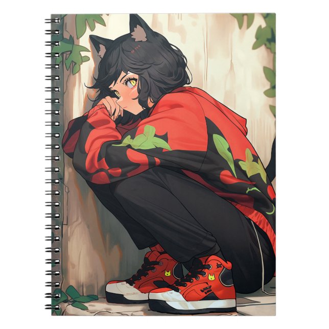Niedlich Anime Catgirl Notizblock (Vorderseite)