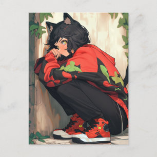 Niedlich Anime Catgirl Postkarte