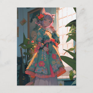 Niedlich Anime Catgirl Postkarte