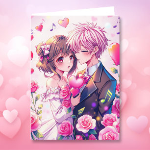 Niedlich Anime Couple   Personalisierter Valentins Karte