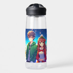 Niedlich Anime Couple Weihnachten Trinkflasche