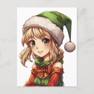 Niedlich Anime Elf Postkarte