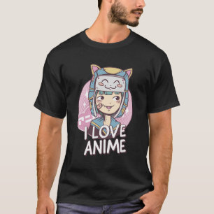 Niedlich Anime Girl Kawaii Style I Liebe Anime Quo T-Shirt