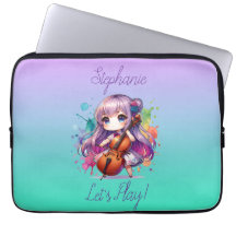 Niedlich Anime Girl Playing Cello Player Personali