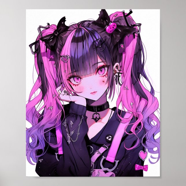 Niedlich Anime Goth Girl Poster (Vorne)