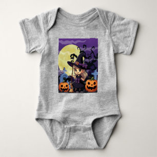 Niedlich Anime Halloween Hexe Baby Strampler