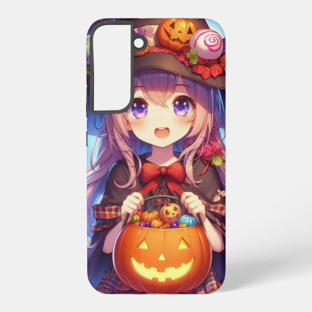 Niedlich Anime Halloween Hexe Samsung Galaxy Hülle (Rückseite)
