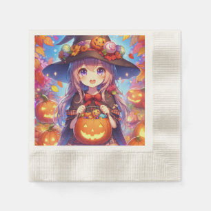 Niedlich Anime Halloween Hexe Serviette
