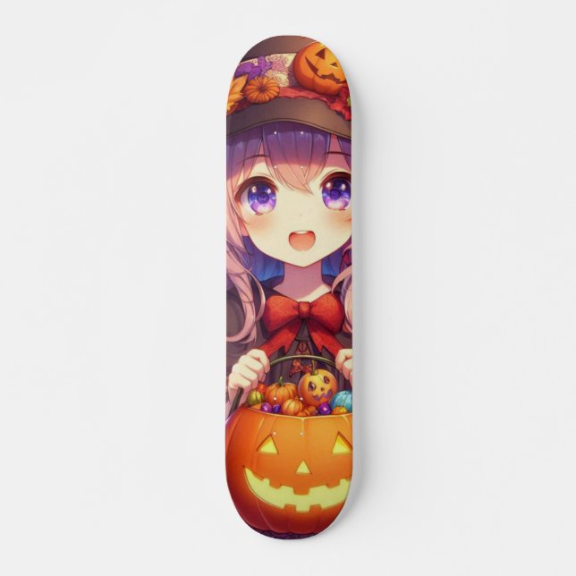 Niedlich Anime Halloween Hexe Skateboard (Vorne)
