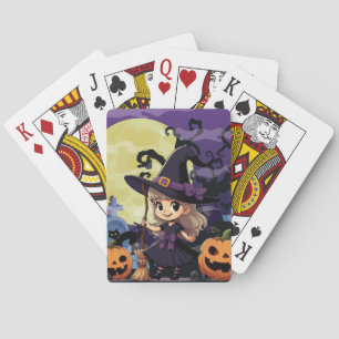 Niedlich Anime Halloween Hexe Spielkarten