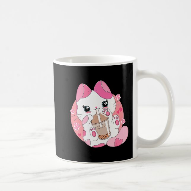 Niedlich Anime Kawaii Cat Boba Bubble Teatro Socia Kaffeetasse (Rechts)