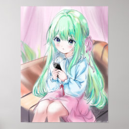 Niedlich Anime Little Girl Illustration Poster