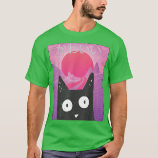 Niedlich Anime Retro Kitten Neko Synthwave Japan 8 T-Shirt