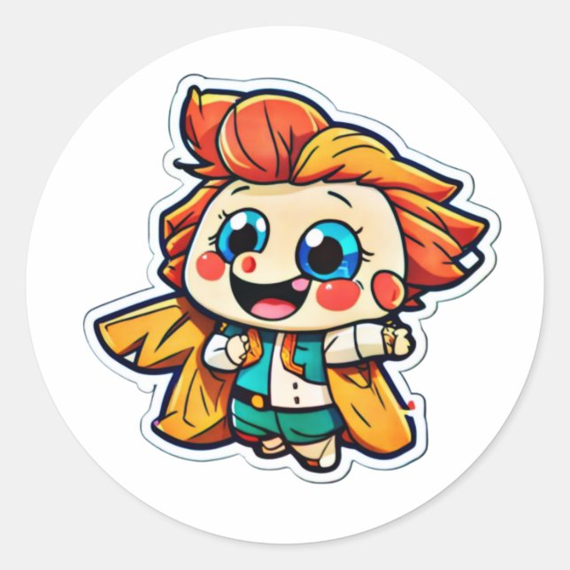 Niedlich animierte Aufkleber - Lächeln unbegrenzt (Vorderseite)