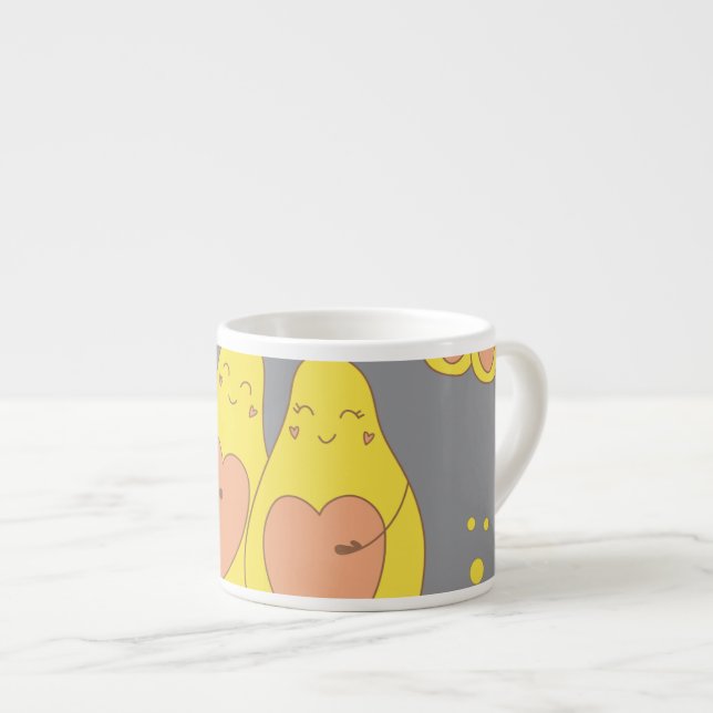 Niedlich animierte Pear Love Couple Speaciality Espressotasse (Vorderseite Rechts)