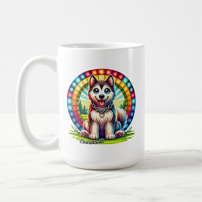 Niedlich animierte Welpe mit Collar Kaffeetasse (Links)