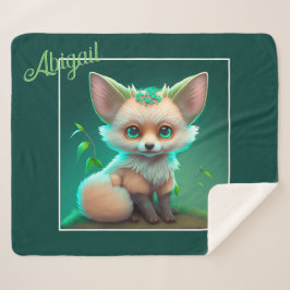 Niedlich animierter Babyfuchs Sherpadecke