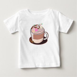 Niedlich animierter Hot Chocolate Marshmallows Car Baby T-shirt