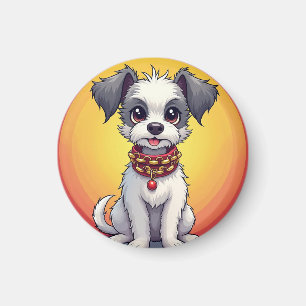 Niedlich animierter Hund mit Collar Magnet